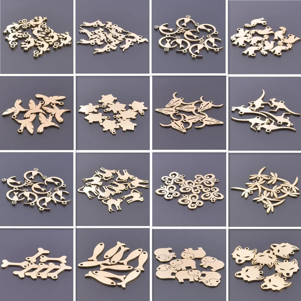 30pcs Plain Animal Head Wolf Ox Cat Tortoise Butterfly Charms For Jewelry Making Bulk Gold Color Stainless Steel Charm Pendants
30pcs Plain Animal Head Wolf Ox Cat Tortoise Butterfly Charms For Jewelry Making Bulk Gold Color Stainless Steel Charm Pendants
