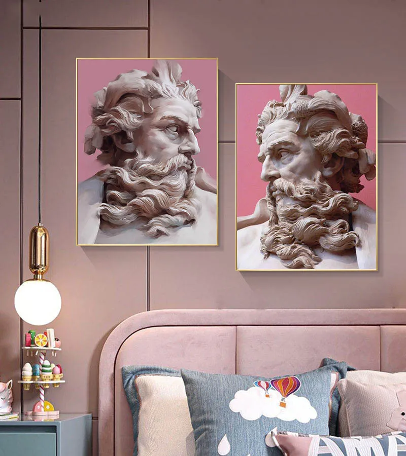 Son of Poseidon Plaster Sculpture Art Canvas Painting Pink Theme Poster and Print Wall Art Picture for Girl Room Home Decoration
Son of Poseidon Plaster Sculpture Art Canvas Painting Pink Theme Poster and Print Wall Art Picture for Girl Room Home Decoration