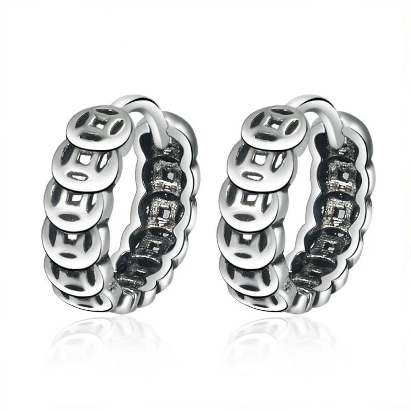 Chinese Style Good Luck Coins Copper Coin Hoop Earrings for Men Women Retro Ethnic Design Earrings Jewelry Gifts
Chinese Style Good Luck Coins Copper Coin Hoop Earrings for Men Women Retro Ethnic Design Earrings Jewelry Gifts