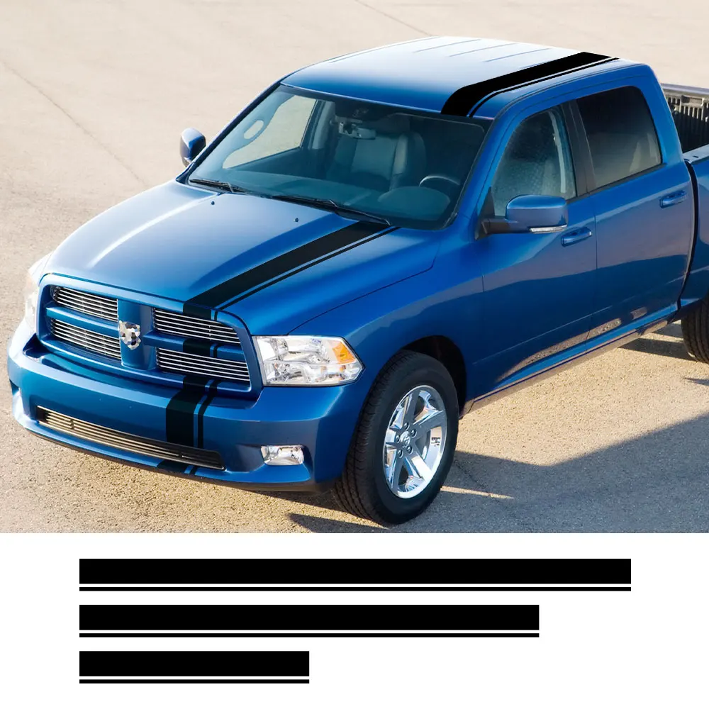 3 шт. модные гоночные полосы автомобильные наклейки для Dodge RAM raptor F-150 L200 Triton on3dmax