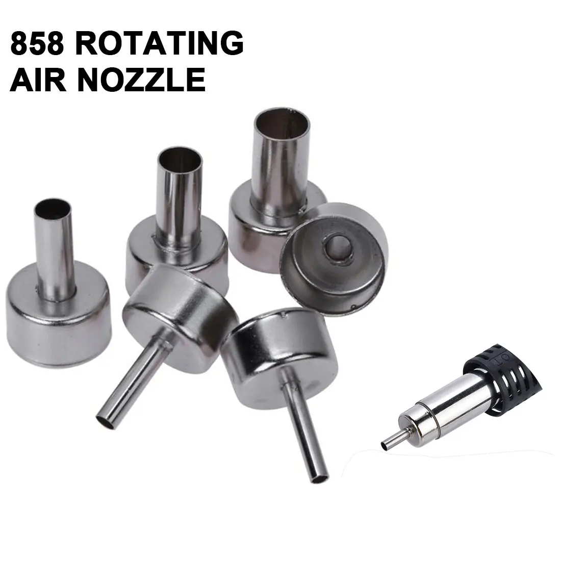 

6pcs Circular Nozzles For Hot Air Soldering Station 858A 858D Universal Heat Gun Resisting Nozzles 3mm 4mm 5mm 8mm 10mm 12mm