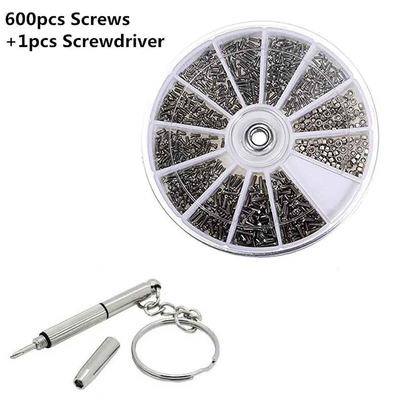 600Pcs 12 Kinds of Small Nickel-plated iron Screws Nuts Assortment + 1PC Screwdriver for Eyeglasses Home Reparing Tool Kit
600Pcs 12 Kinds of Small Nickel-plated iron Screws Nuts Assortment + 1PC Screwdriver for Eyeglasses Home Reparing Tool Kit