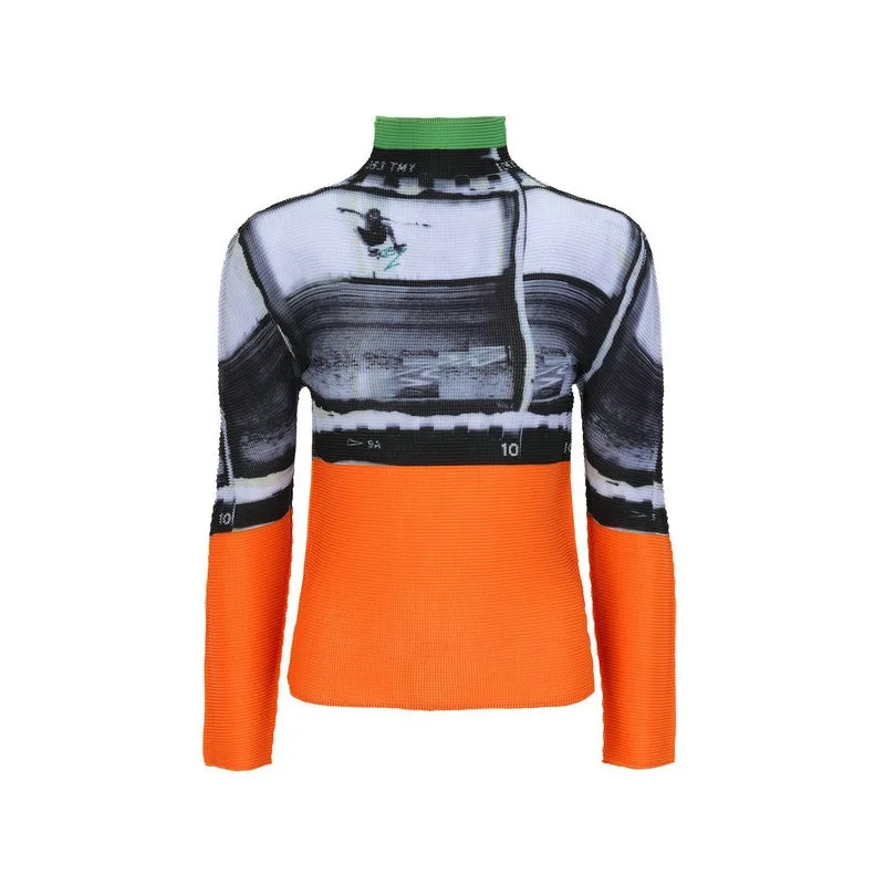 Miyake pleated top women's retro print fashion high-neck slim t-shirt long-sleeved bottoming shirt
Miyake pleated top women's retro print fashion high-neck slim t-shirt long-sleeved bottoming shirt