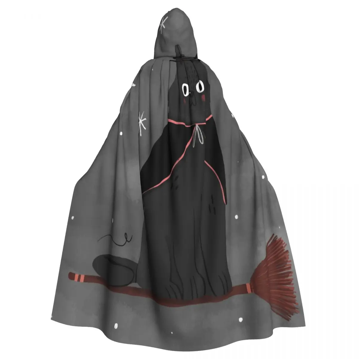 Unisex Adult Funny Halloween Cat Cloak with Hood Long Witch Costume Cosplay 
Unisex Adult Funny Halloween Cat Cloak with Hood Long Witch Costume Cosplay