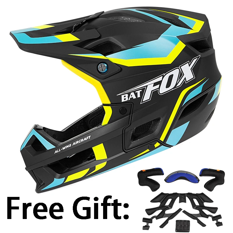

Шлем велосипедный BATFOX полностью закрытый для взрослых, горный шлем на все лицо для езды на горном велосипеде