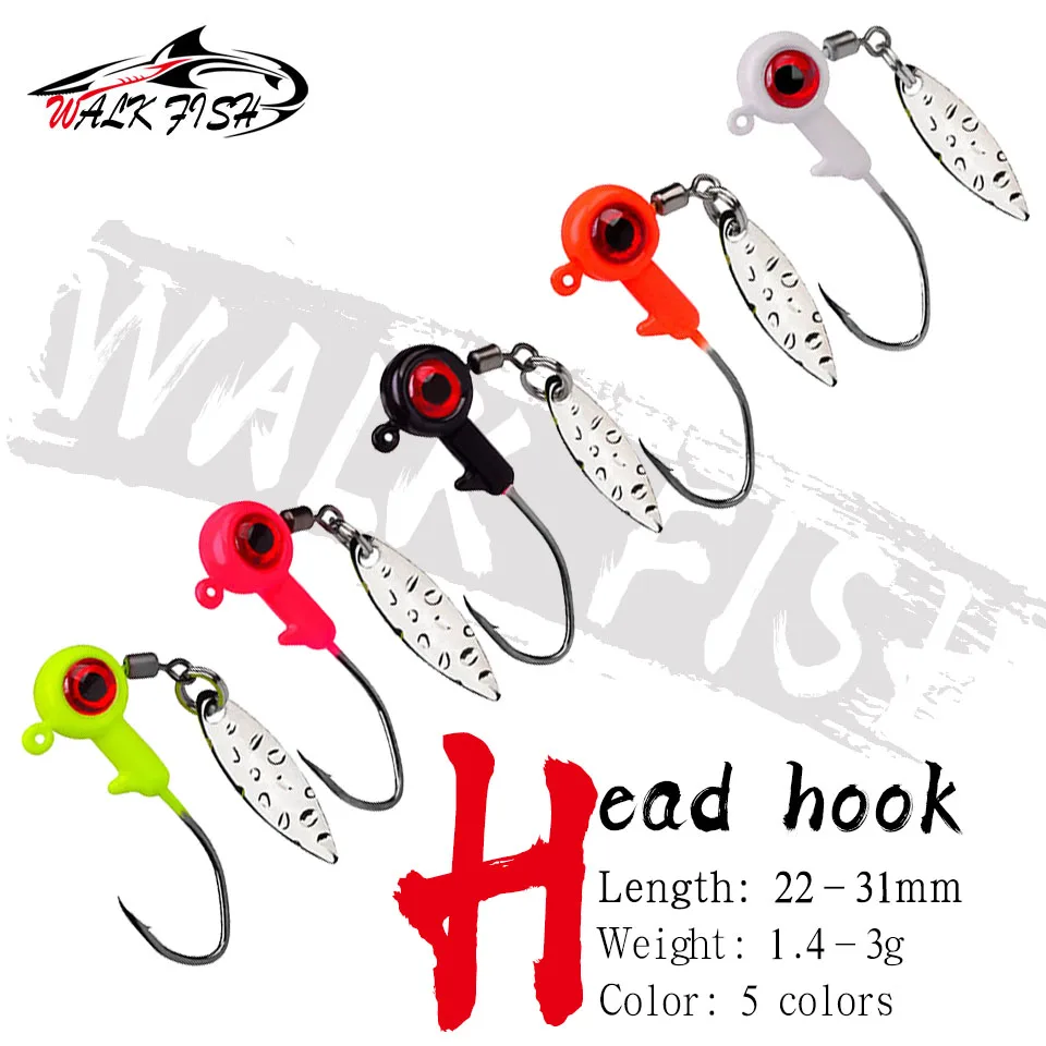 WALK FISH 5 шт. крючки с мормышкой 1,4 г 1,6 г 3 г с открытым колючим крючком, мягкие крючки для приманки с металлической ложкой, Спиннер, рыболовные снасти
WALK FISH 5 шт. крючки с мормышкой 1,4 г 1,6 г 3 г с открытым колючим крючком, мягкие крючки для приманки с металлической ложкой, Спиннер, рыболовные снасти