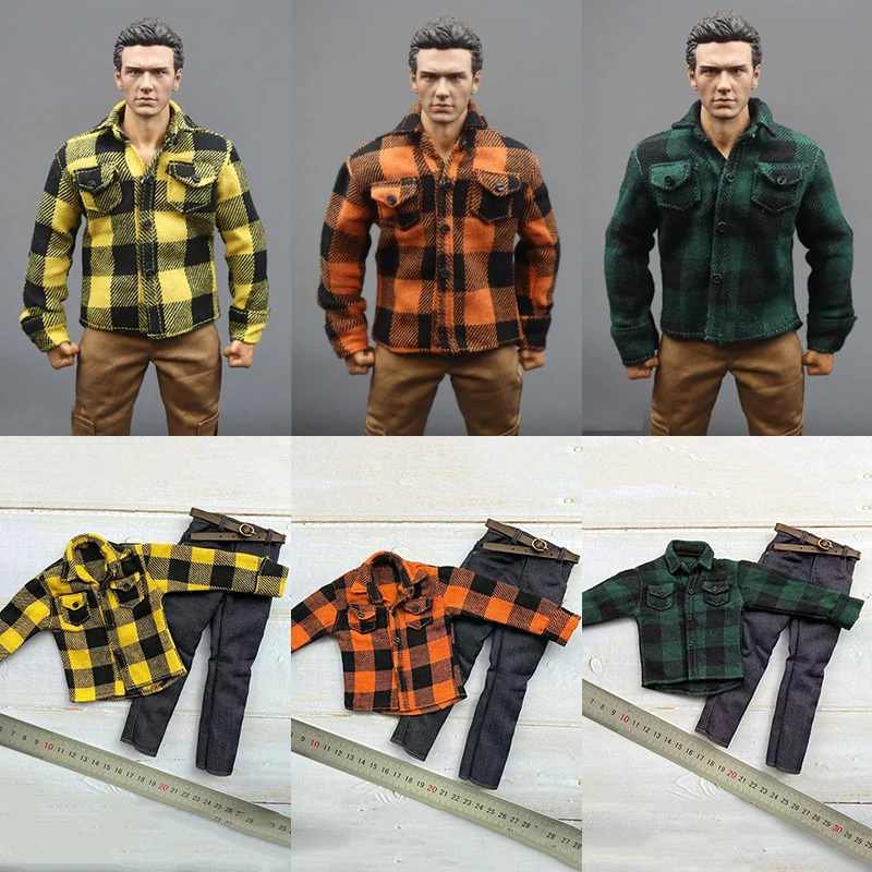 In Stock 1/6 Male Clothes Set Casual Yellow Green Plaid Shirt Jeans Belt Suit Tops & pants Model for 6 inch Action Figure Body
In Stock 1/6 Male Clothes Set Casual Yellow Green Plaid Shirt Jeans Belt Suit Tops & pants Model for 6 inch Action Figure Body