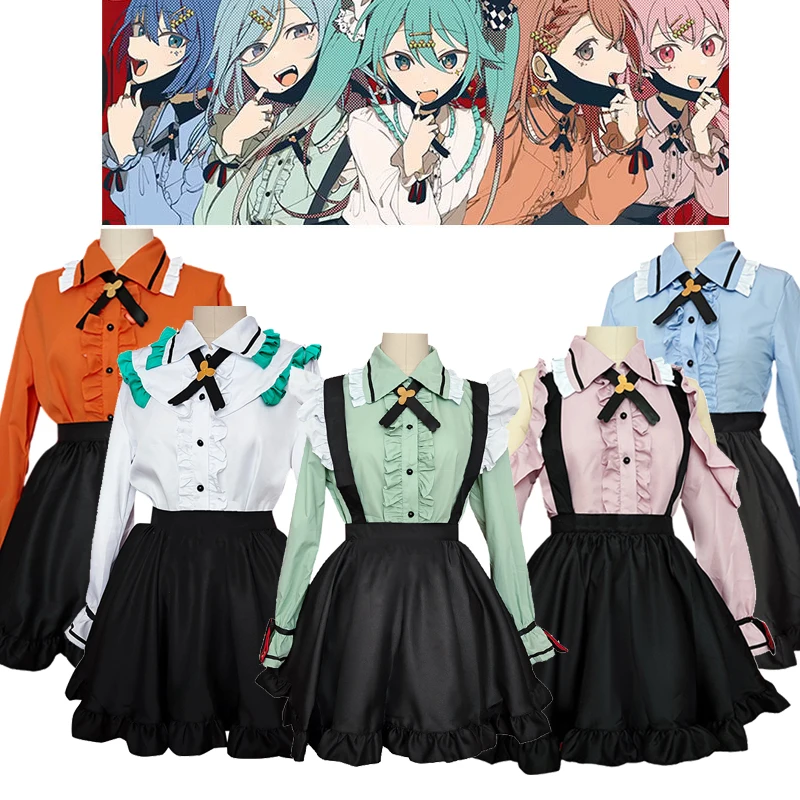 Цветное сценическое платье с оборками Project Sekai для косплея Hanasato Minori Momoi Airi Hinomori Shizuku Lolita Повседневное платье Блузка юбка
Цветное сценическое платье с оборками Project Sekai для косплея Hanasato Minori Momoi Airi Hinomori Shizuku Lolita Повседневное платье Блузка юбка