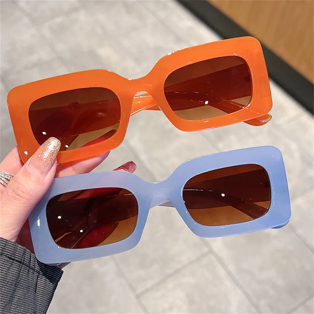 

Маленькие прямоугольные солнцезащитные очки в стиле ретро для мужчин и женщин, модные солнцезащитные очки желеобразного цвета с защитой UV400, Мужские квадратные зеленые фиолетовые солнцезащитные очки