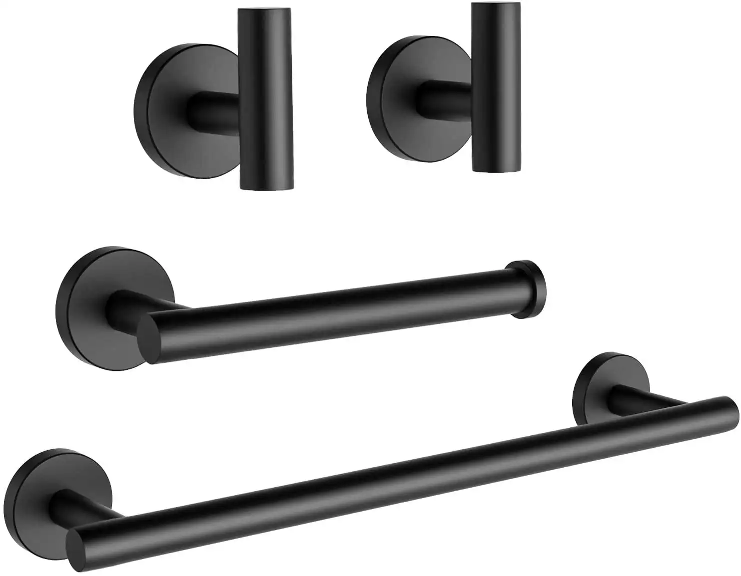 USHOWER 4 Piece Matte Black Bathroom Hardware Set, Includes SUS304 Stainless Steel 16-inch Bath Towel , Paper Holder, Robe Hook
USHOWER 4 Piece Matte Black Bathroom Hardware Set, Includes SUS304 Stainless Steel 16-inch Bath Towel , Paper Holder, Robe Hook