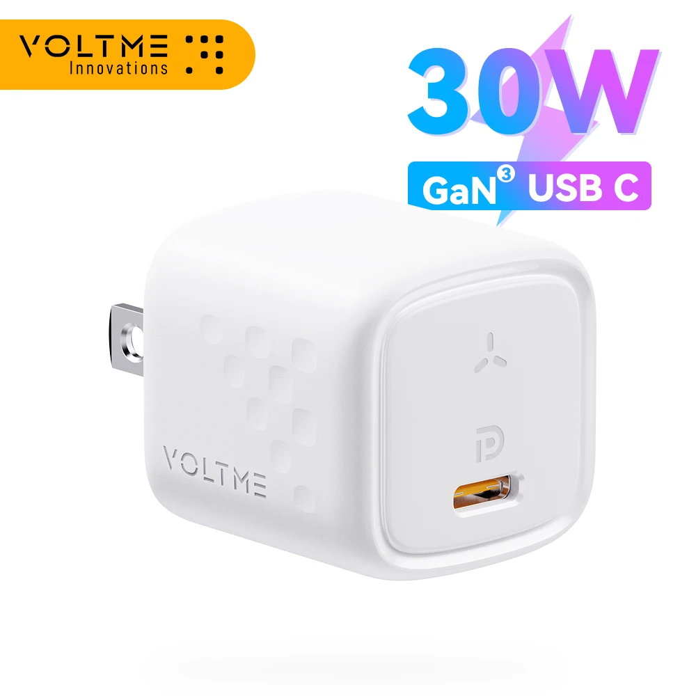 VOLTME Mini 30W GaN III Charger Type C PD USB C Charger Fast Charging For iPhone 13 12 Pro Max 11 MacBook Laptop Carregador
VOLTME Mini 30W GaN III Charger Type C PD USB C Charger Fast Charging For iPhone 13 12 Pro Max 11 MacBook Laptop Carregador