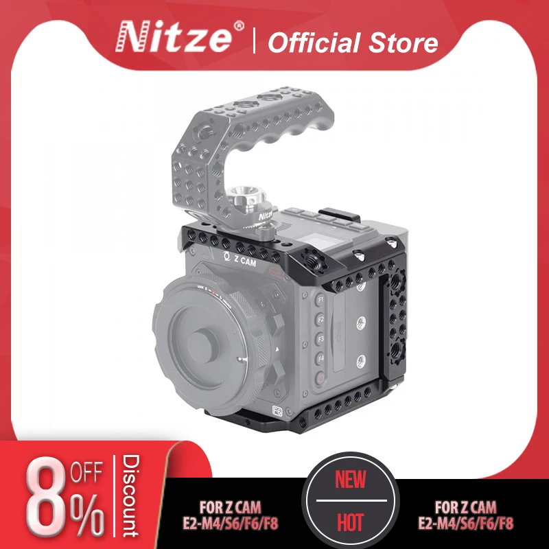 

Nitze Cage for Z Cam E2-M4/S6/F6/F8 with HDMI and USB Cable Clamps and N64-HR / N64-ER ARRI Rosette Mount