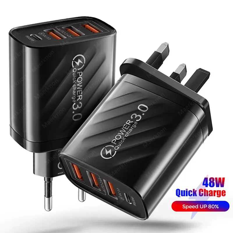 48W USB Charger 4Port Type C Quick Charge QC 3.0 For Samsung Xiaomi mi10 Huawei Charger adapter For Smartphones PD Fast Charging
48W USB Charger 4Port Type C Quick Charge QC 3.0 For Samsung Xiaomi mi10 Huawei Charger adapter For Smartphones PD Fast Charging