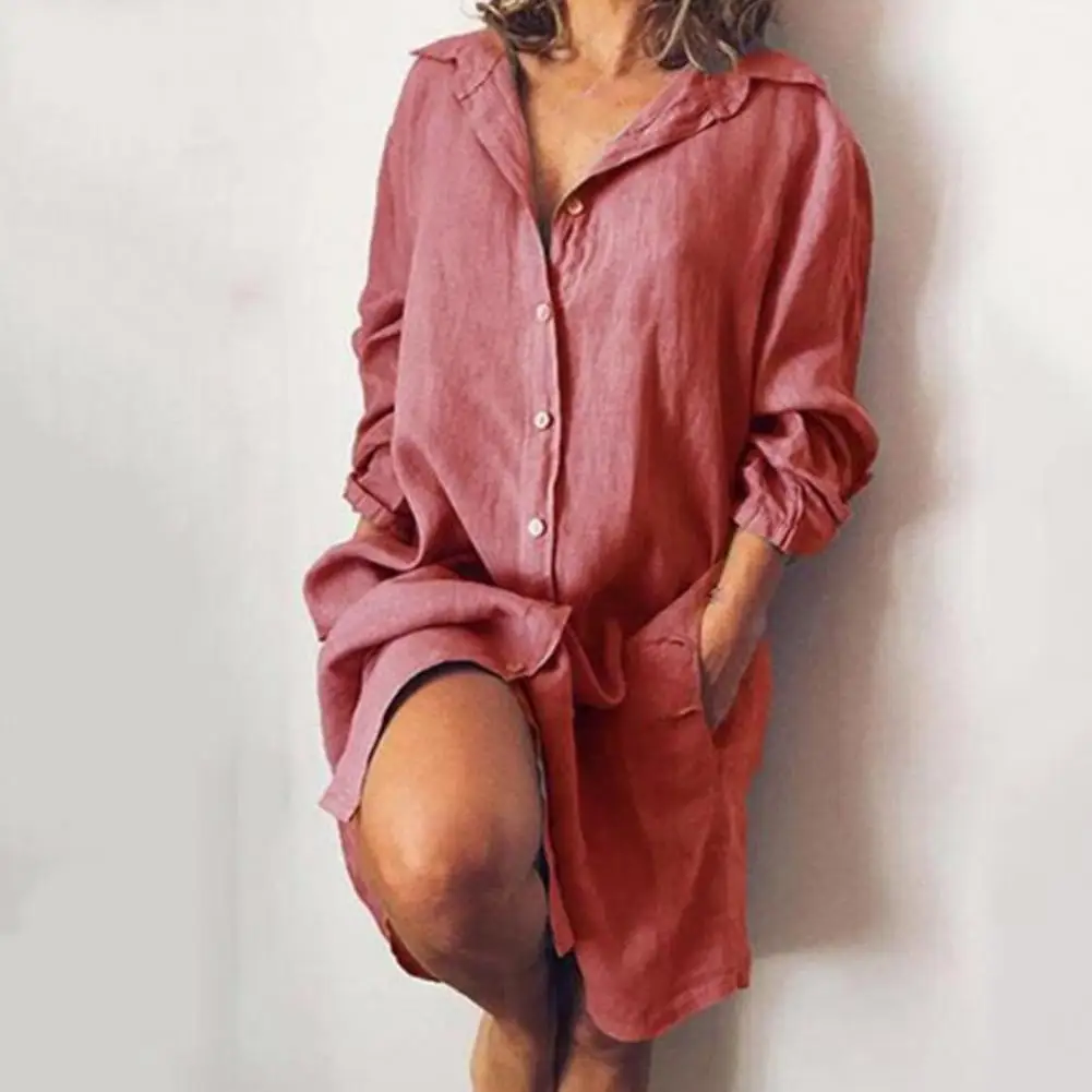 Solid Color Women Shirt Lapel Top Mid-Length Breathable Long Sleeve Long Shirt Ladies Clothing Workwear
Solid Color Women Shirt Lapel Top Mid-Length Breathable Long Sleeve Long Shirt Ladies Clothing Workwear