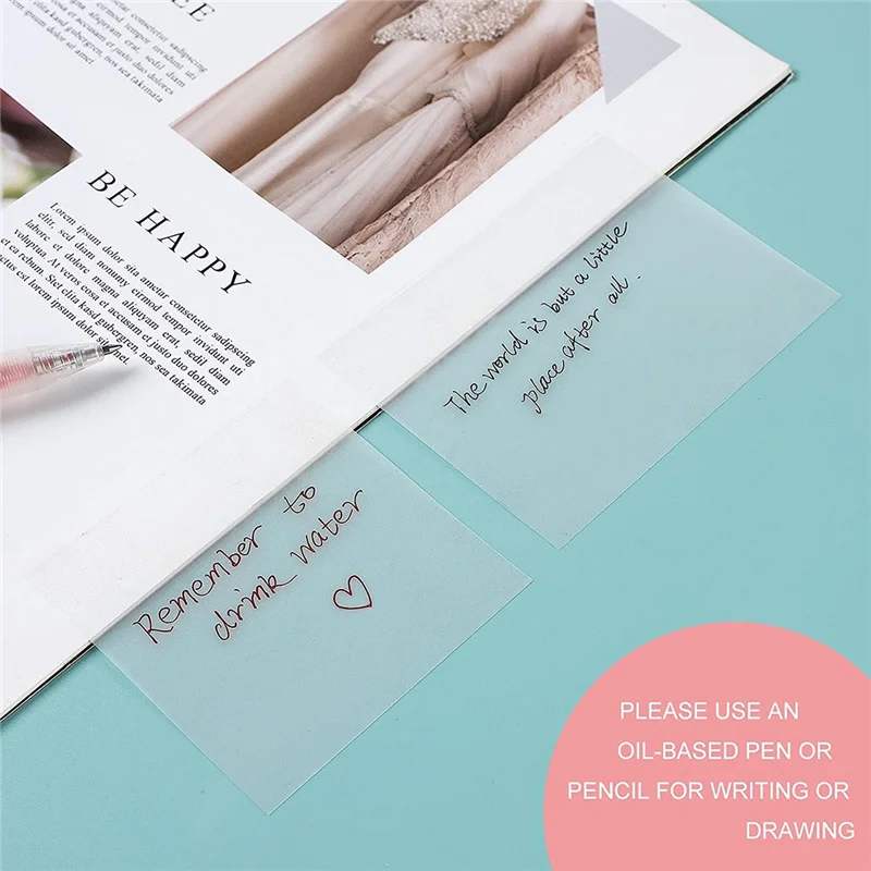 12 Packs 600 Sheets Transparent Sticky Notes, Clear Sticky Notes Waterproof Self-Stick Notes for Annotating
12 Packs 600 Sheets Transparent Sticky Notes, Clear Sticky Notes Waterproof Self-Stick Notes for Annotating