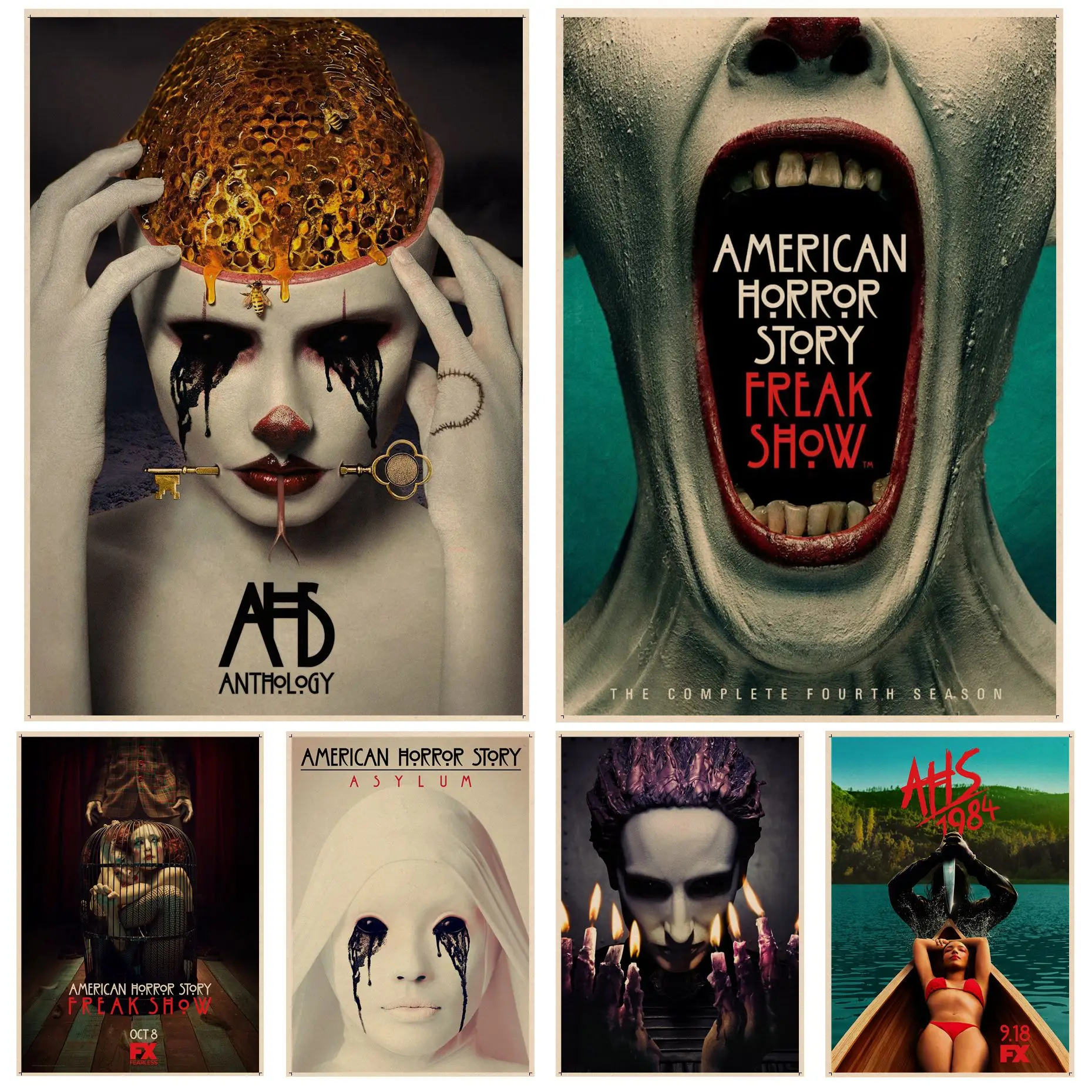 TV Show American Horror Story Vintage Posters Retro Kraft Paper Sticker DIY Room Bar Cafe Wall decor
TV Show American Horror Story Vintage Posters Retro Kraft Paper Sticker DIY Room Bar Cafe Wall decor
