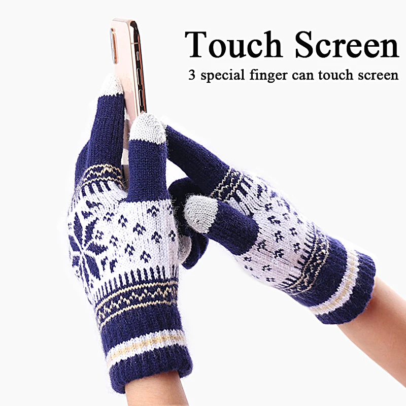 Winter Touch Screen Full Finger Warm Gloves Mittens Knitted Snowflake Printing Stretch Thick Fashion Adult Windproof
Winter Touch Screen Full Finger Warm Gloves Mittens Knitted Snowflake Printing Stretch Thick Fashion Adult Windproof