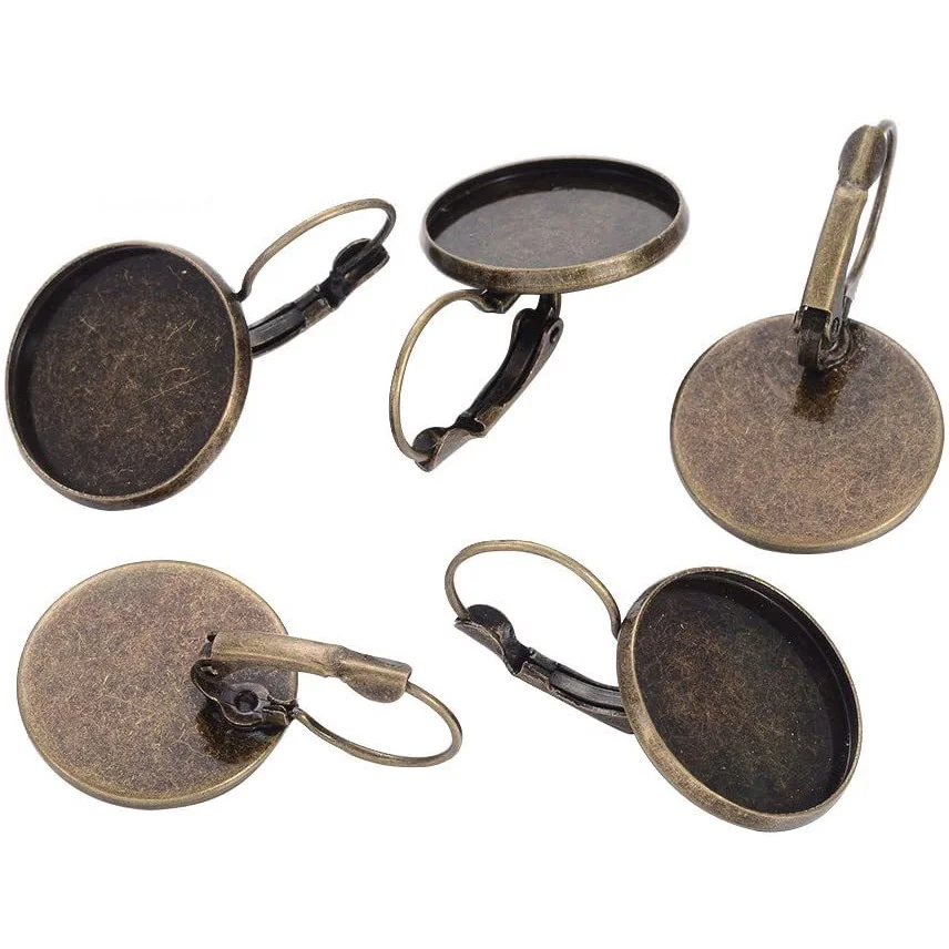 100 Pcs Brass Lever Back Hoop Earring Components Antique Bronze 20x32mm Tray: 18mm
100 Pcs Brass Lever Back Hoop Earring Components Antique Bronze 20x32mm Tray: 18mm