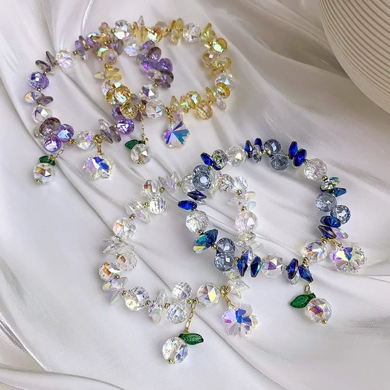 Minar Temperament Colorful Crystal Beaded Bracelet for Women Multiple Simuation Fruit Leaves Charm Bracelet Casual Accessories
Minar Temperament Colorful Crystal Beaded Bracelet for Women Multiple Simuation Fruit Leaves Charm Bracelet Casual Accessories