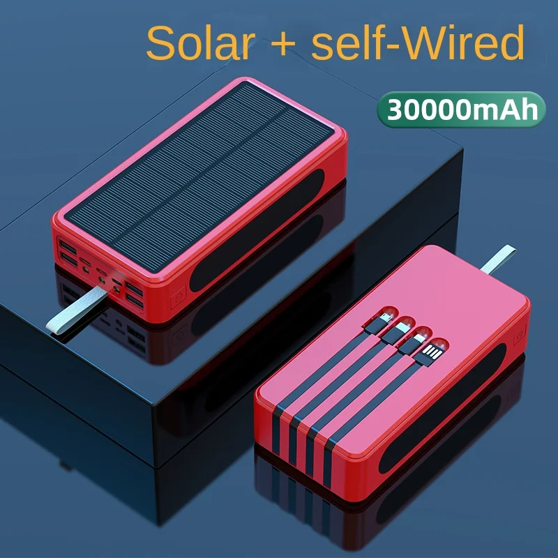 30000mAh Solar Power Bank Built in Cables Solar Charger External Charger Powerbank For Huawei Xiaomi iphone with LED Light
30000mAh Solar Power Bank Built in Cables Solar Charger External Charger Powerbank For Huawei Xiaomi iphone with LED Light