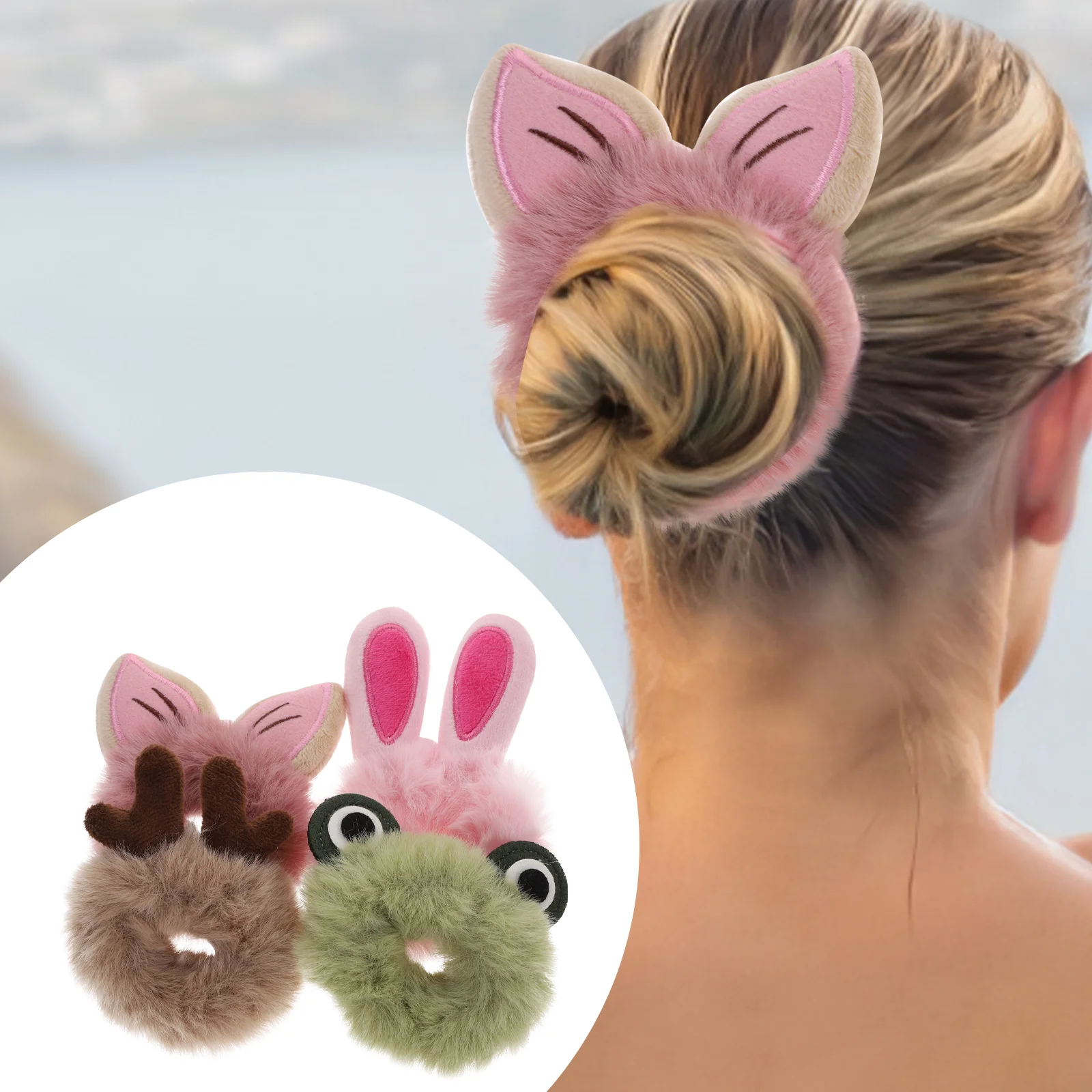 4 Pcs Girl Hair Ties Cute Plush Ponytail Holders Kawaii Ring Fluff Scrunchies Elastic Rope Band Women's Styling tools &
4 Pcs Girl Hair Ties Cute Plush Ponytail Holders Kawaii Ring Fluff Scrunchies Elastic Rope Band Women's Styling tools &