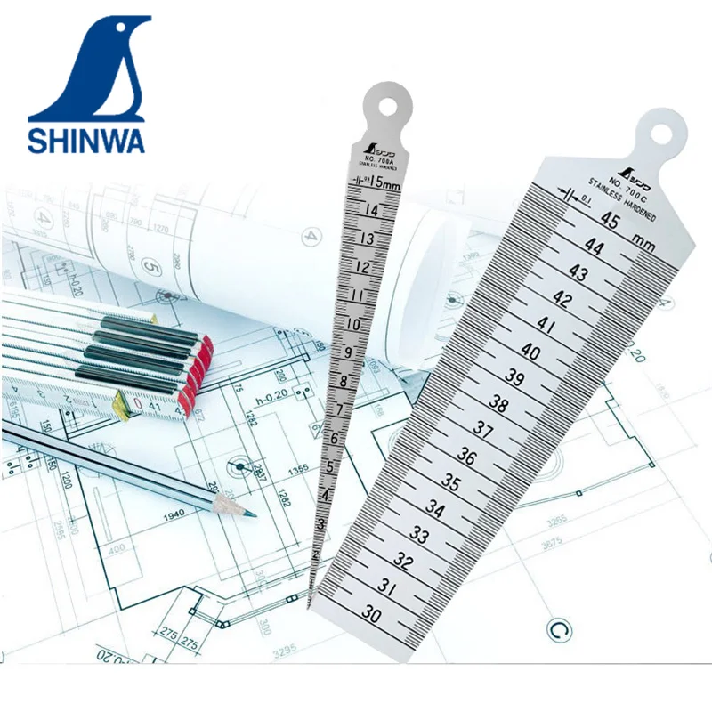 SHINWA Aperture Ruler Wedge Feeler Gauge Gap Gauge Hole Ruler with Metal Case 62600
SHINWA Aperture Ruler Wedge Feeler Gauge Gap Gauge Hole Ruler with Metal Case 62600