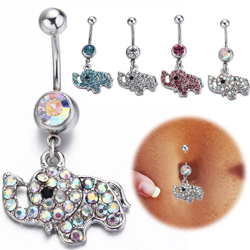1Pc Colorful Elephant Style Zircon Belly Button Rings Dangle Rhineston Navel Piercing Surgical Steel Belly Body Piercing Jewelry
1Pc Colorful Elephant Style Zircon Belly Button Rings Dangle Rhineston Navel Piercing Surgical Steel Belly Body Piercing Jewelry