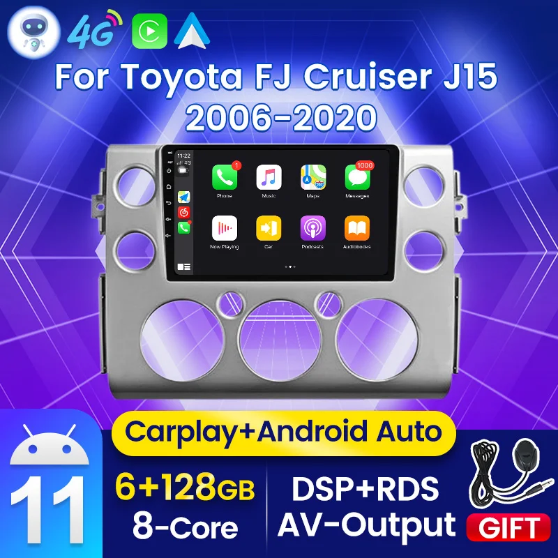 8-ядерный Android 11 BT DSP Carplay авто для Toyota FJ Cruiser J15 2006 - 2020 автомобильное радио