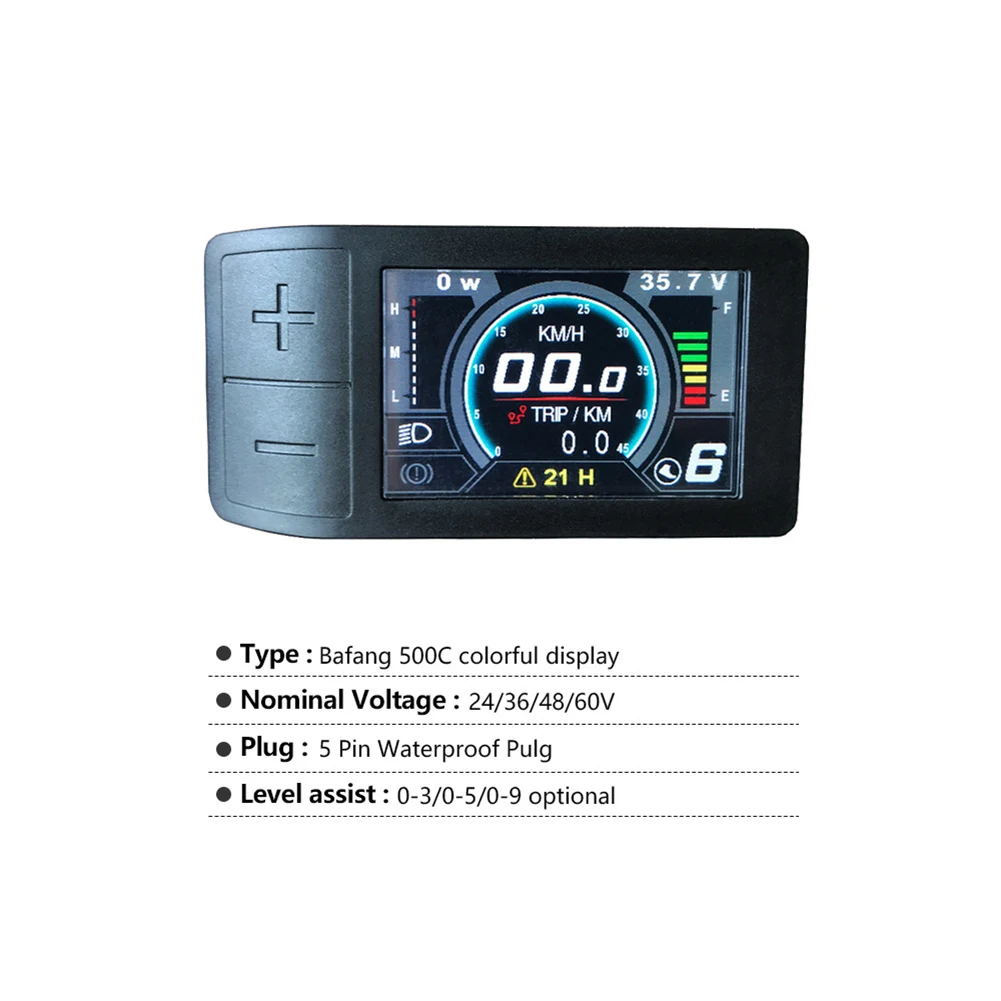 Bafang Electric Bike BBS01/BBS02/BBSHD Mid Drive Motor 500C Color Stopwatch LED Display 24V/36V/48V Battery Supply Upgraded
Bafang Electric Bike BBS01/BBS02/BBSHD Mid Drive Motor 500C Color Stopwatch LED Display 24V/36V/48V Battery Supply Upgraded