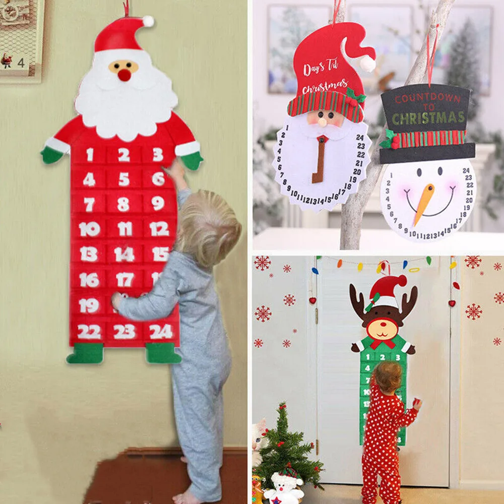 Christmas Advent Calendar Reusable Santa Countdown Calendar With 24 Days Pockets Wall Hanging Decoration Festive Gift
Christmas Advent Calendar Reusable Santa Countdown Calendar With 24 Days Pockets Wall Hanging Decoration Festive Gift