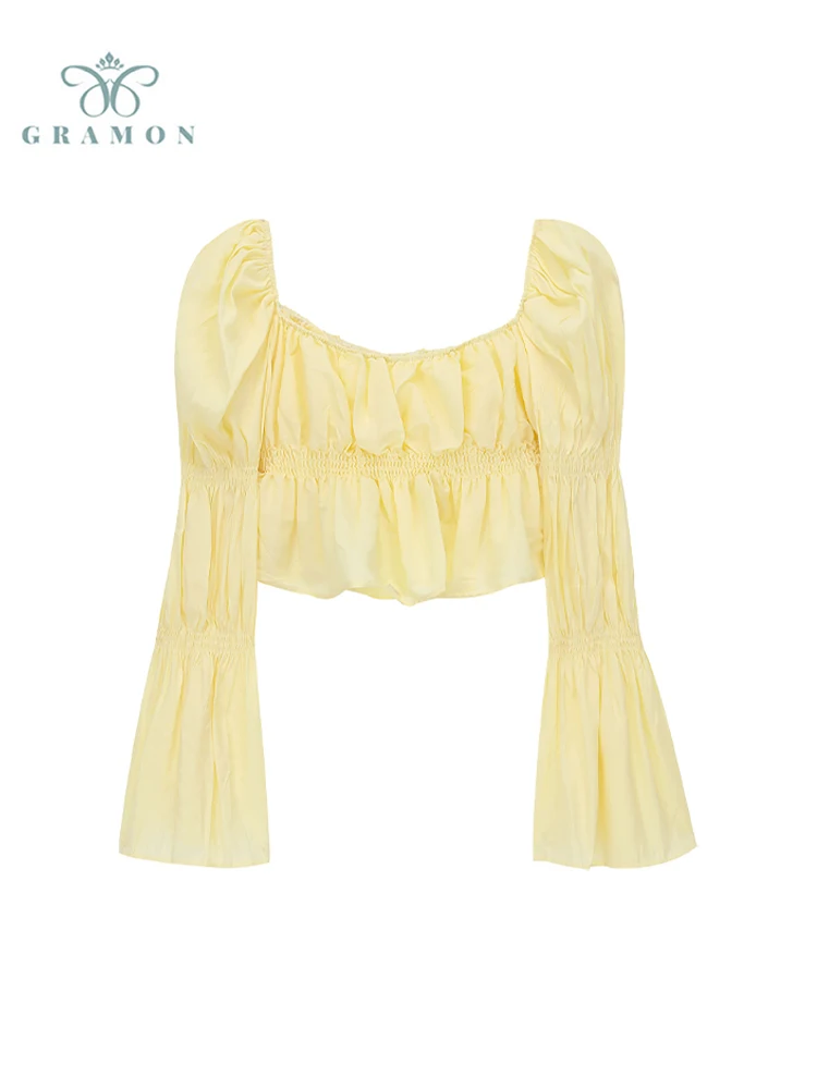 Korean Style Sweet Chiffon Shirts Women 2022 Long Sleeve Elegant Fashion Blouse Female Tunic Crop Top Puff Sleeve Ruffle Shirts
Korean Style Sweet Chiffon Shirts Women 2022 Long Sleeve Elegant Fashion Blouse Female Tunic Crop Top Puff Sleeve Ruffle Shirts