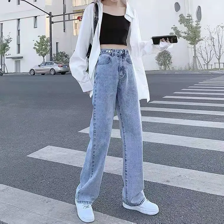 2022 Spring and Autumn Wide Denim Jeans Woman Fashion Chic Retro Washed High Waist Straight Jeans Female Loose Fit Trousers
2022 Spring and Autumn Wide Denim Jeans Woman Fashion Chic Retro Washed High Waist Straight Jeans Female Loose Fit Trousers