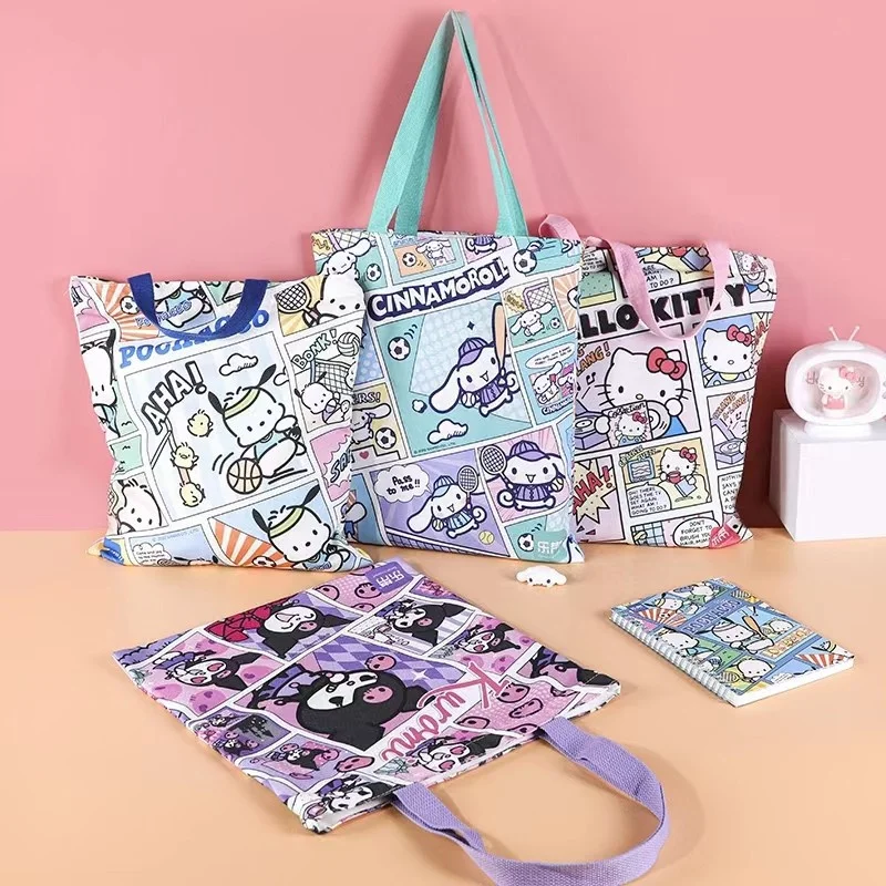 

Sanrio Kawaii Hello Kitty Cinnamoroll Kuromi почтовый симпатичный аниме большой емкости Сумка Мультфильм стильный Шоппинг Холст сумка подарок