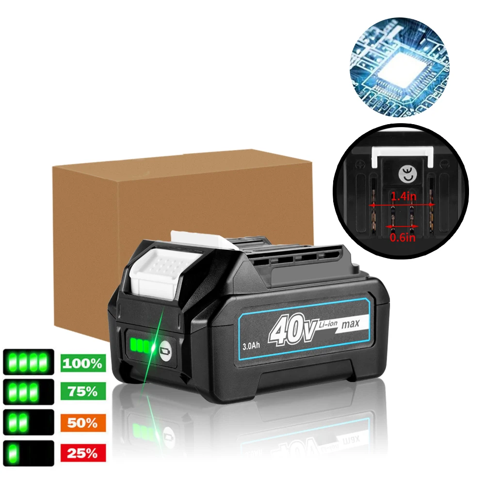 Аккумулятор 40 в 3,0 Ач для Makita XGT40 40 в BL4020 BL4025 BL4040, Сменный аккумулятор для литий-ионного электроинструмента XGT
Аккумулятор 40 в 3,0 Ач для Makita XGT40 40 в BL4020 BL4025 BL4040, Сменный аккумулятор для литий-ионного электроинструмента XGT