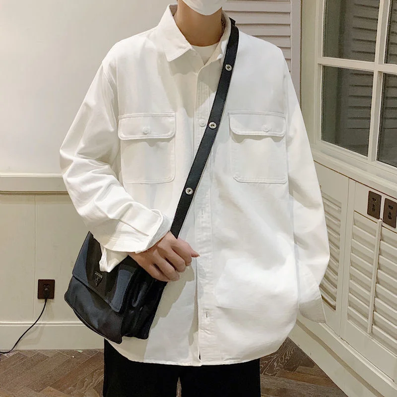 SYUHGFA 2022 Men Pocket Casual Shirts Solid White Long Sleeve Autumn Male Blouses Clothes Turn Down Collar Fashion Unisex Shirt
SYUHGFA 2022 Men Pocket Casual Shirts Solid White Long Sleeve Autumn Male Blouses Clothes Turn Down Collar Fashion Unisex Shirt