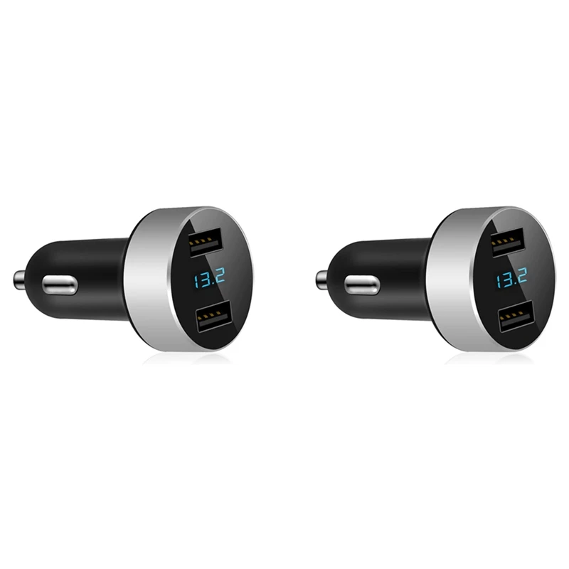 2X Dual USB Car Charger, 4.8A Output Car Adapter, Cigarette-Lighter Voltage Meter For Iphone,Ipad,Samsung,LG, Etc,Silver
2X Dual USB Car Charger, 4.8A Output Car Adapter, Cigarette-Lighter Voltage Meter For Iphone,Ipad,Samsung,LG, Etc,Silver