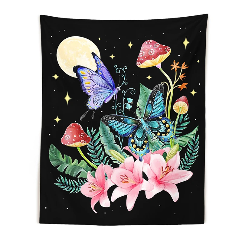 Psychedelic Butterfly Mushroom Tapestry Sun Moon Wall Hanging Floral Plant For Bedroom Dorm Apartment Boho Style Decor
Psychedelic Butterfly Mushroom Tapestry Sun Moon Wall Hanging Floral Plant For Bedroom Dorm Apartment Boho Style Decor