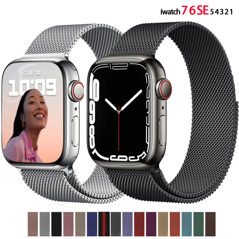 Ремешок магнитный для Apple Watch 45 мм 44 мм 42 мм, регулируемый браслет «Миланская петля» для iWatch Series 7/6/5/4/3/2/1 SE
Ремешок магнитный для Apple Watch 45 мм 44 мм 42 мм, регулируемый браслет «Миланская петля» для iWatch Series 7/6/5/4/3/2/1 SE