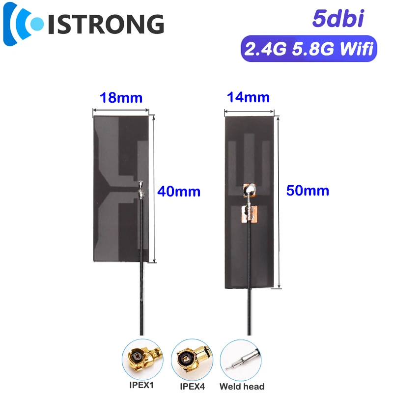 2pcs Wifi Antenna Built-in FPC Dual Band 2.4G 5.8GHz 5dbi Gain Omni Antenna IPEX Weld Head for ZigBee Bluetooth Wireless Module
2pcs Wifi Antenna Built-in FPC Dual Band 2.4G 5.8GHz 5dbi Gain Omni Antenna IPEX Weld Head for ZigBee Bluetooth Wireless Module