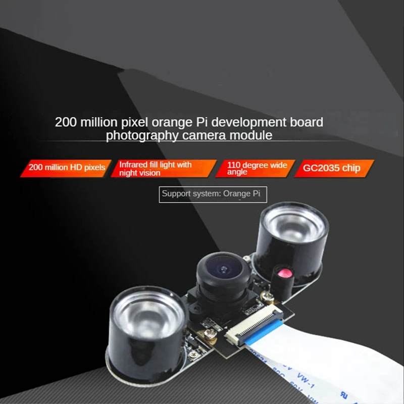 AT41 Camera For Orange Pi Development Board 1600X1200 With Night Vision Light 2MP 110 Degrees Wide-Angle Gc2035 Camera Module
AT41 Camera For Orange Pi Development Board 1600X1200 With Night Vision Light 2MP 110 Degrees Wide-Angle Gc2035 Camera Module