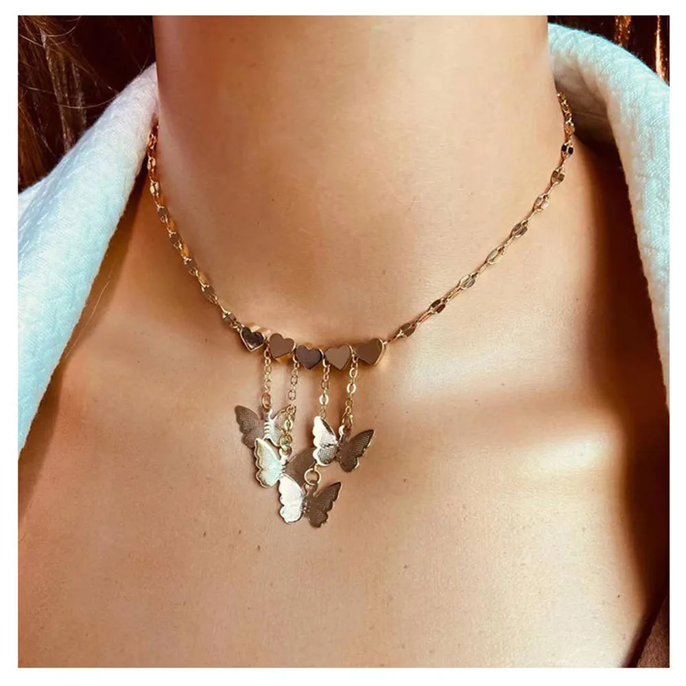 2021 New Fashion Korean Temperament Golden Butterfly heart Pendant Beautiful Necklace Party Jewelry Exquisite Gifts Wholesale
2021 New Fashion Korean Temperament Golden Butterfly heart Pendant Beautiful Necklace Party Jewelry Exquisite Gifts Wholesale