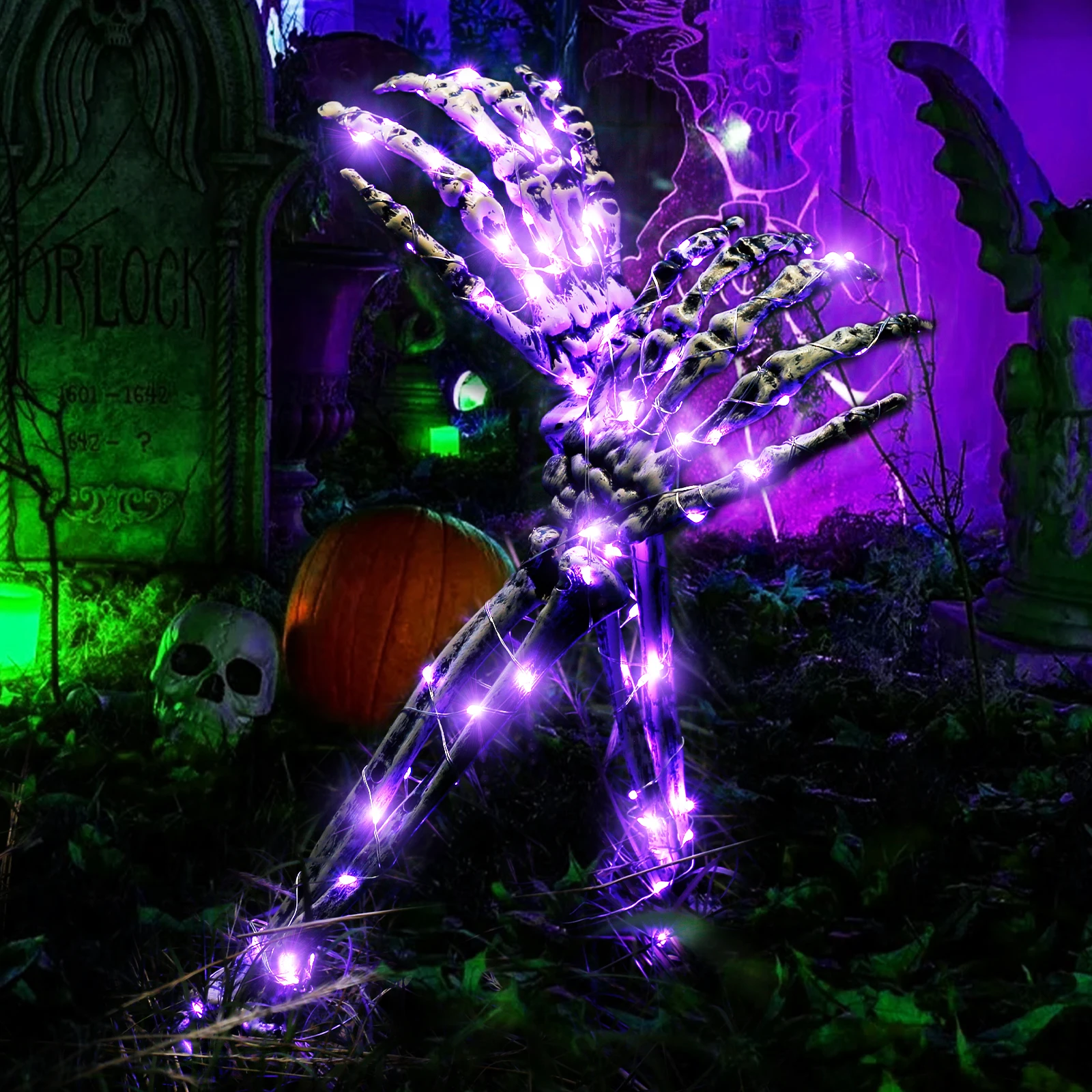 Skeleton Arm Stakes Waterproof Battery Operated Skeleton Arm Purple Lighted Skeleton Arm Stakes with 40 LED Realistic Scary
Skeleton Arm Stakes Waterproof Battery Operated Skeleton Arm Purple Lighted Skeleton Arm Stakes with 40 LED Realistic Scary