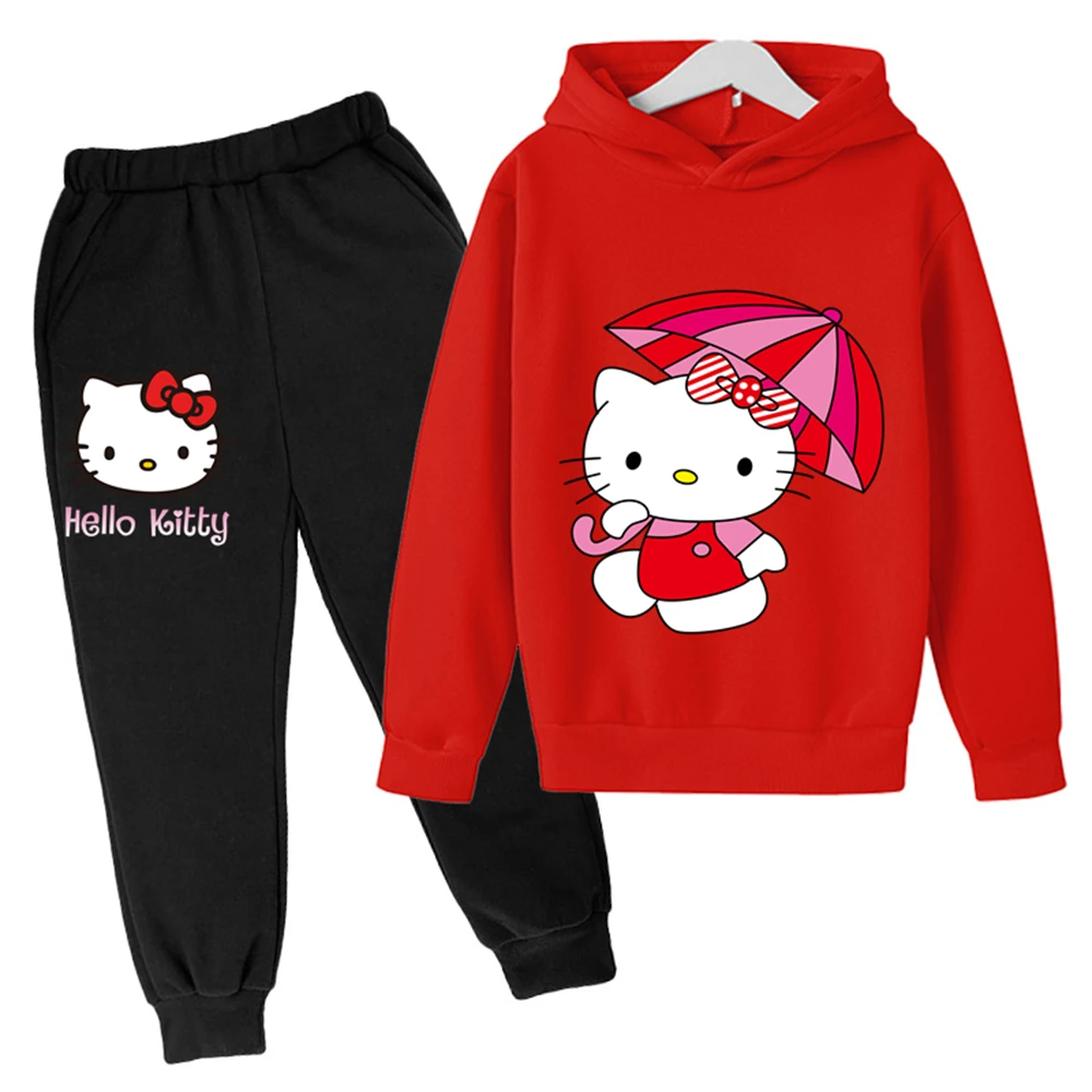 2023 Hello толстовки "кошечка", Детский комплект, свитшот + длинные брюки, одежда, Женская Повседневная весенне-осенняя одежда с рисунком 
2023 Hello толстовки "кошечка", Детский комплект, свитшот + длинные брюки, одежда, Женская Повседневная весенне-осенняя одежда с рисунком
