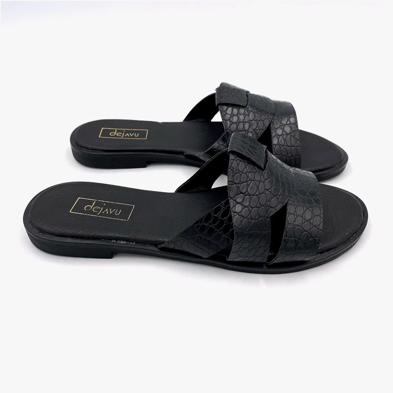 

Slippers Casual Shoes Low Beige Heeled Sandals Slipers Women Slides Luxury Summer Black 2022 Flat Fashion Fretwork Rubber Basic