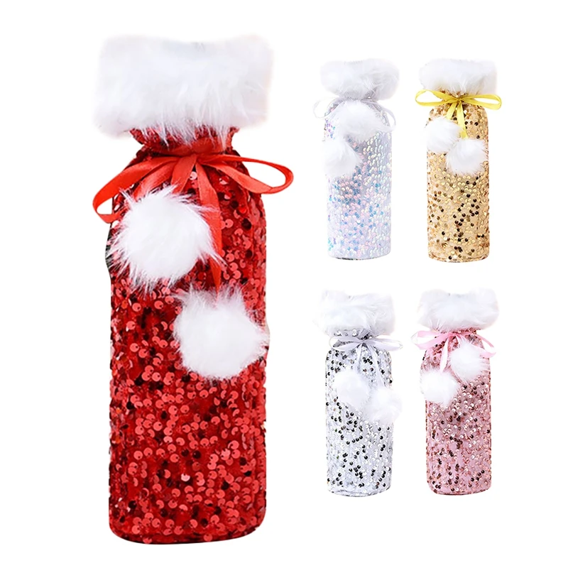 Sequin Christmas Champagne Wine Bottle Cover Drawstring Bag Decor For Christmas Decoration Wedding Birthday Travel
Sequin Christmas Champagne Wine Bottle Cover Drawstring Bag Decor For Christmas Decoration Wedding Birthday Travel