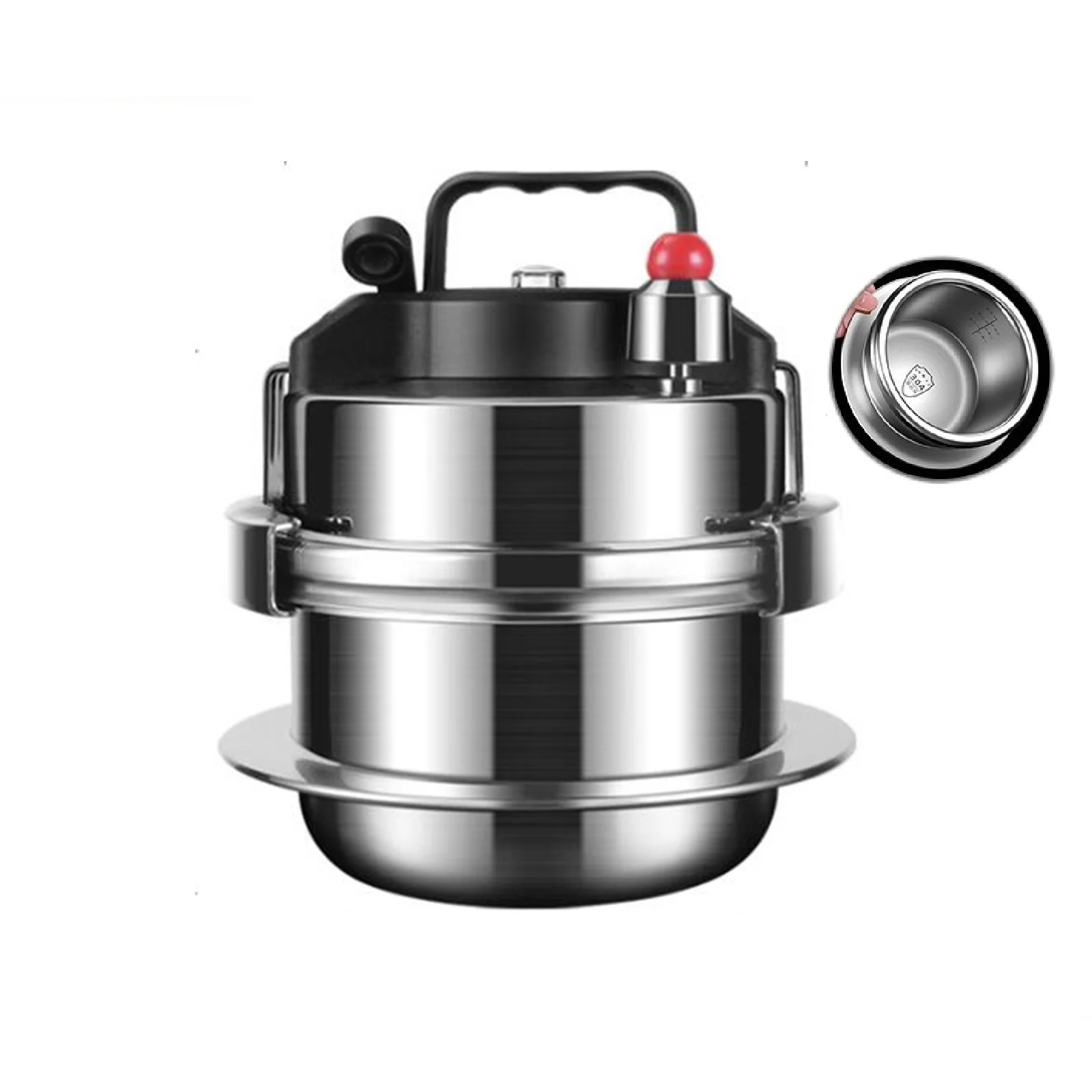 

1.6L 304 Stainless Steel Portable Micro Pressure Cooker Outdoor Camping Cooker Household 5-minute Quick Cooking Pot Stew Pan