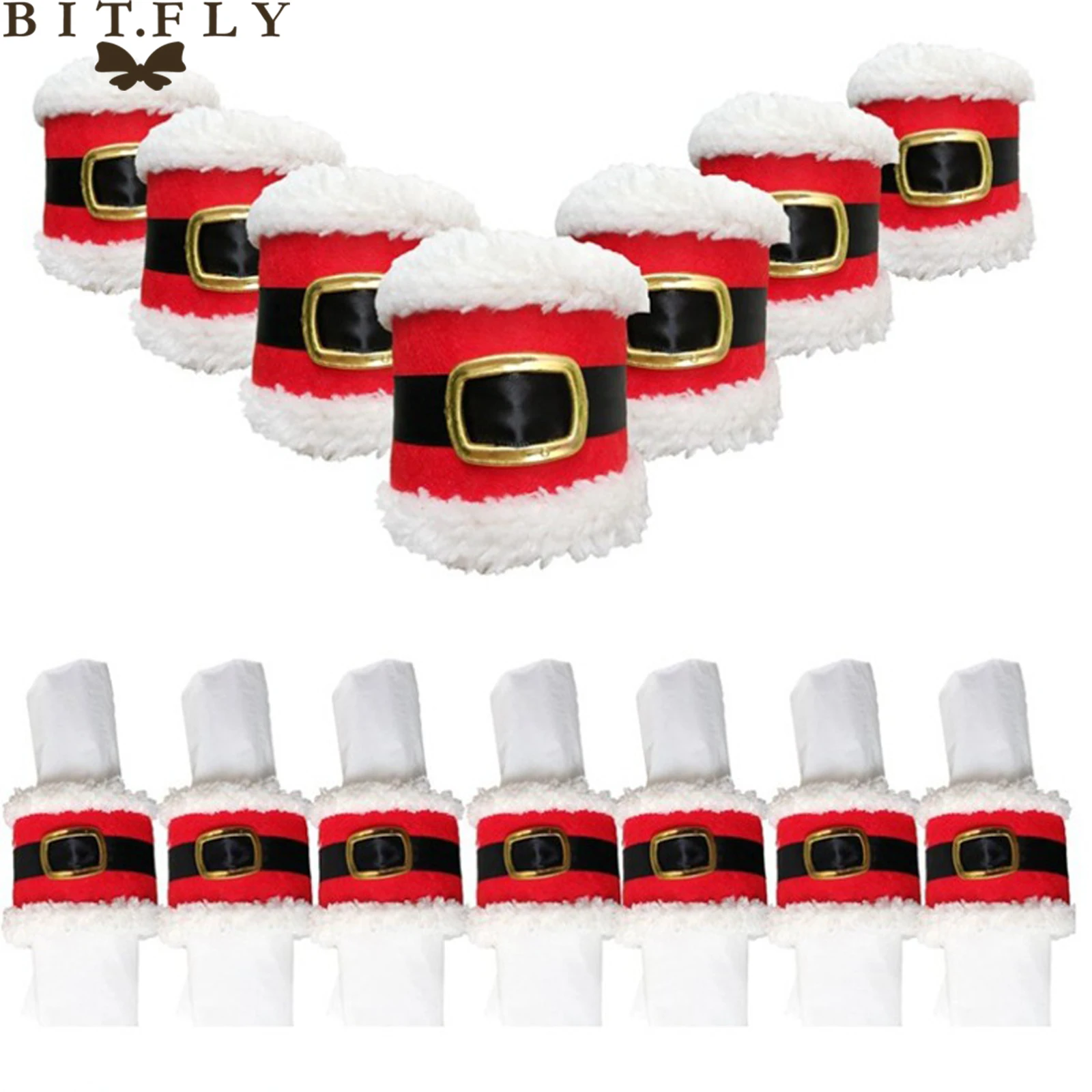 BITFLY Christmas Belt Napkin Ring New Year Festival Party Santa Claus Belt Buckle Xmas Tableware Home DIY Decoration Supplies
BITFLY Christmas Belt Napkin Ring New Year Festival Party Santa Claus Belt Buckle Xmas Tableware Home DIY Decoration Supplies