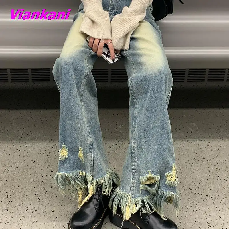 Woman's Vintage Jeans Streetwear Fairy Grunge Baggy Straight Trousers Y2K High Waist Women Clothes Harajuku Ripped Denim Pants
Woman's Vintage Jeans Streetwear Fairy Grunge Baggy Straight Trousers Y2K High Waist Women Clothes Harajuku Ripped Denim Pants