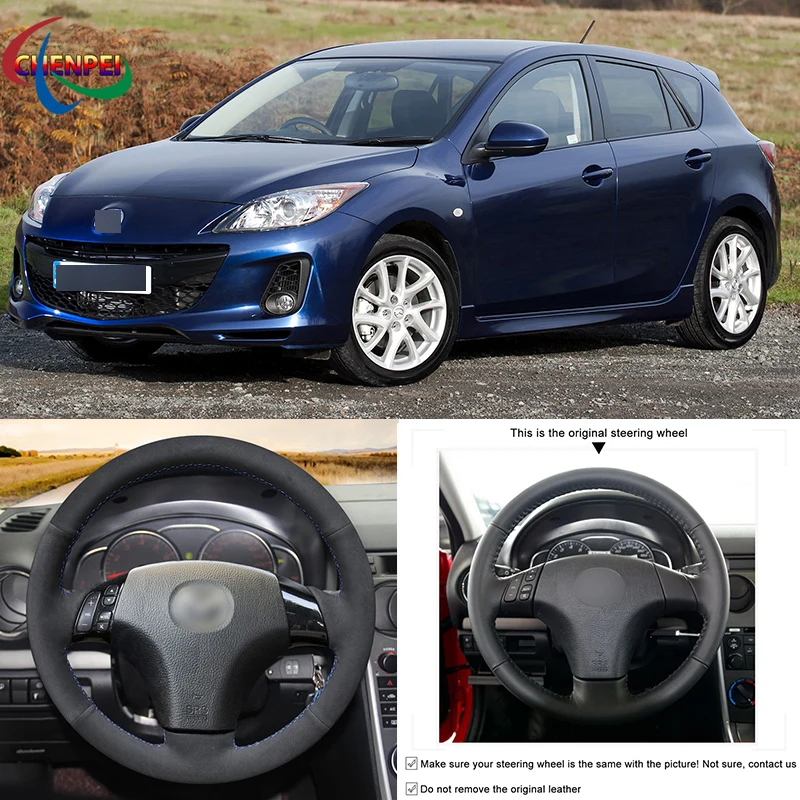 DIY Hand-stitched Black Suede Leather Steering Wheel Cover For Mazda 3 04-09 Mazda 5 04-10 Mazda 6 Mazda MPV Car Accessories
DIY Hand-stitched Black Suede Leather Steering Wheel Cover For Mazda 3 04-09 Mazda 5 04-10 Mazda 6 Mazda MPV Car Accessories