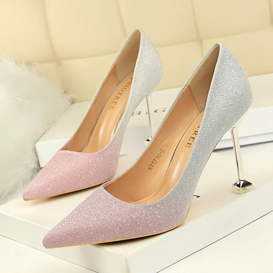 Fashion Sandals Women Fine with High Heel Shallow Mouth Pointed Colorblock Shiny Colour Gradient Sexy Women Shoes
Fashion Sandals Women Fine with High Heel Shallow Mouth Pointed Colorblock Shiny Colour Gradient Sexy Women Shoes